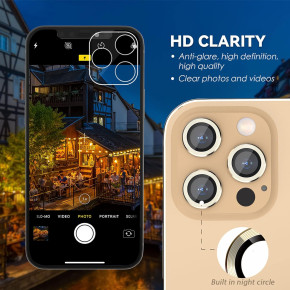 Стъклени рингове за камера за Apple iPhone 13 Pro 6.1 златист кант 